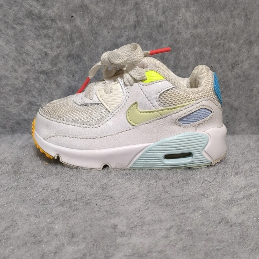 Nike Air Max 90 white - yellow Toddler Sneakers- SZ 5C